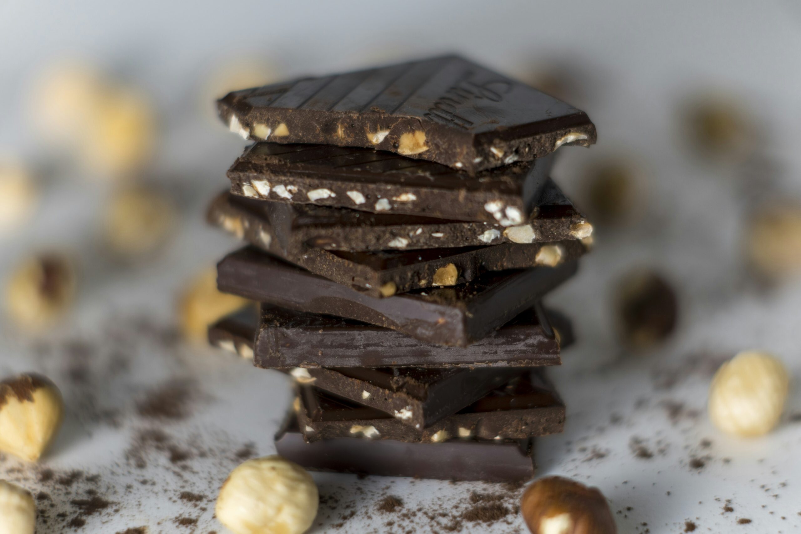 a stack of chocolate cookies