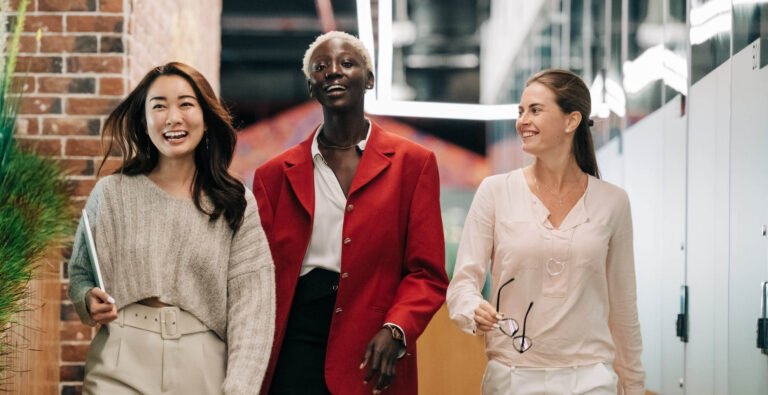 a man and a woman smiling