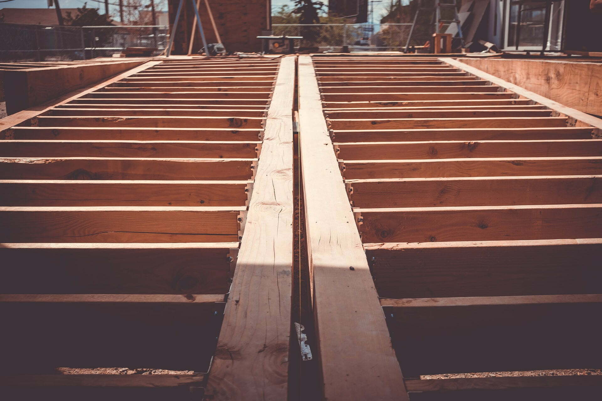 a set of wooden stairs